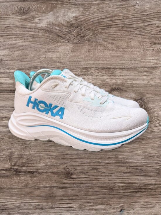 HOKA Clifton 10 Running Shoes Men Wide 7 2E White Blue Athletic Walking Sneakers main image 8